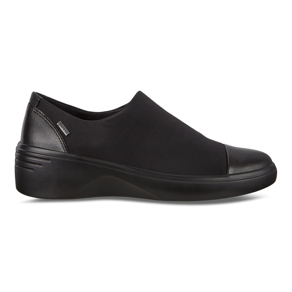 ECCO Womens Slip-On Black - Soft 7 Wedge - PJG-750926